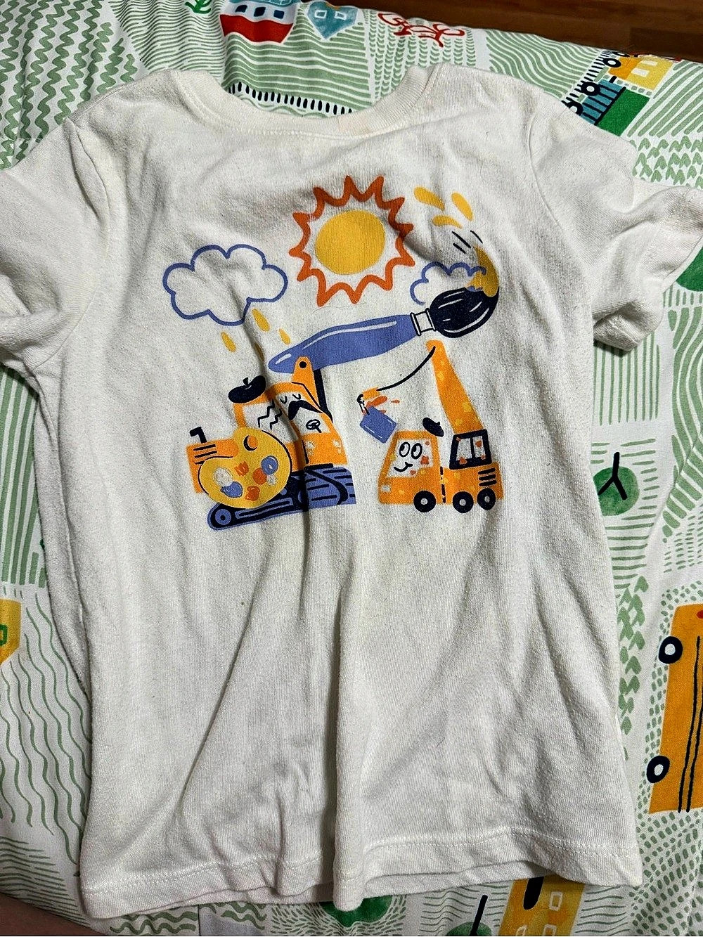 Kids Graphic Short Sleeve Tee, Gray & Orange